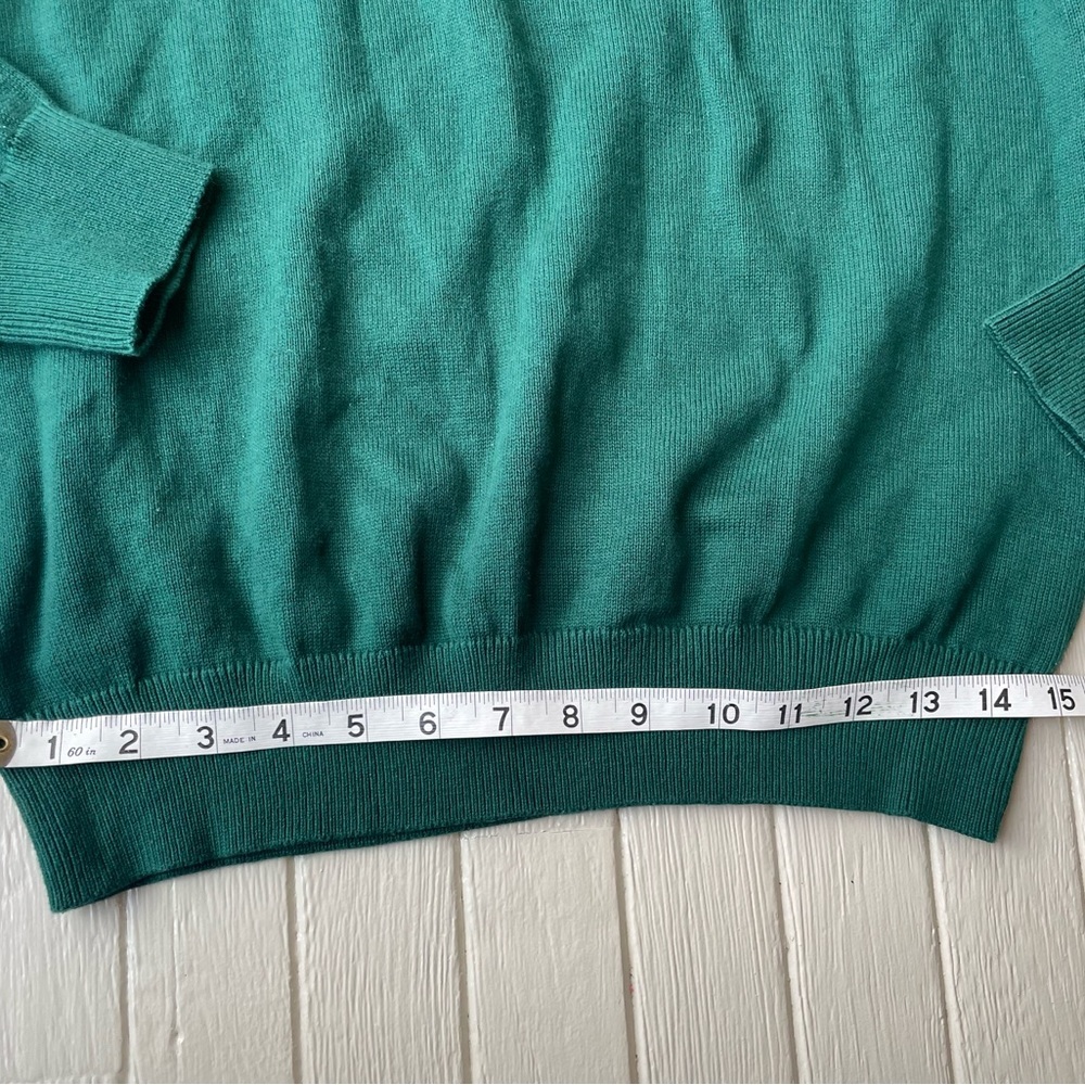 Tommy Hilfiger Mens Solid Quarter Zip Mock Neck Sweater Hunter Green Size Medium - Picture 4 of 7